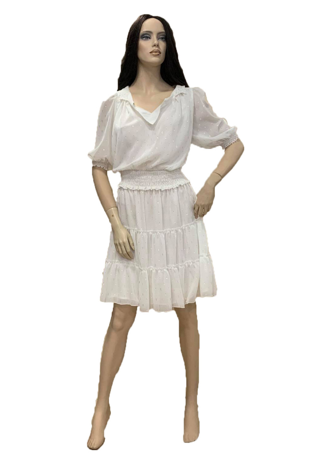 Effect Γυναικείο λευκό φόρεμα F9725