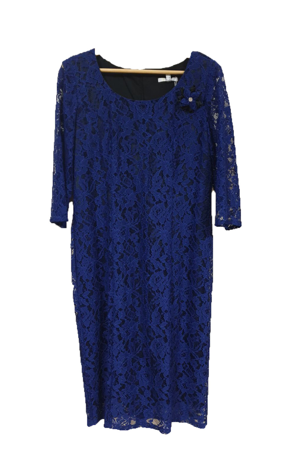 VETO Γυναικείο Φόρεμα 3/4 μανίκι μπλε F3677B