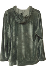 MS Γυναικείο βελούδινο πράσινο φούτερ σετ φόρμα B2132 